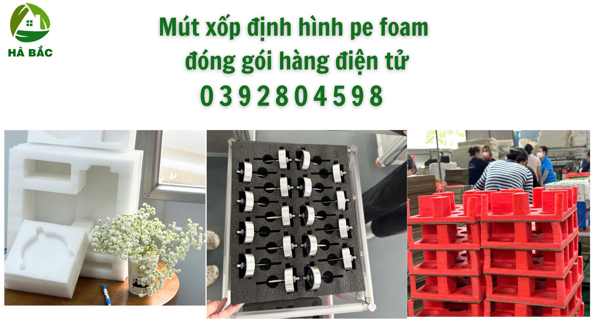 Mút xốp định hình pe foam đóng gói hàng điện tử tại kcn Vsip Bình Dương