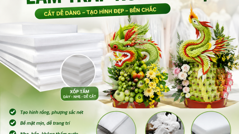 Tấm mút xốp làm tráp rồng phượng tại Bình Định