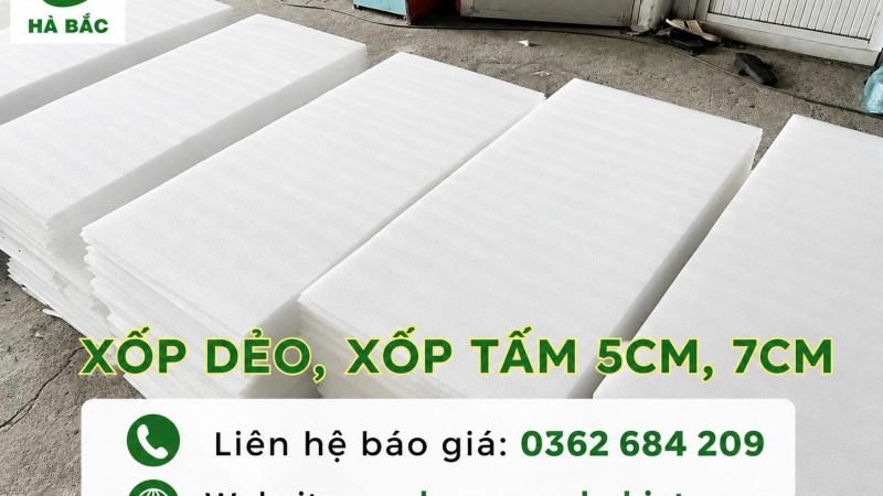 Xốp dẻo dạng tấm 5cm và 7cm Hà Bắc – Mềm, nhẹ, dễ tạo hình