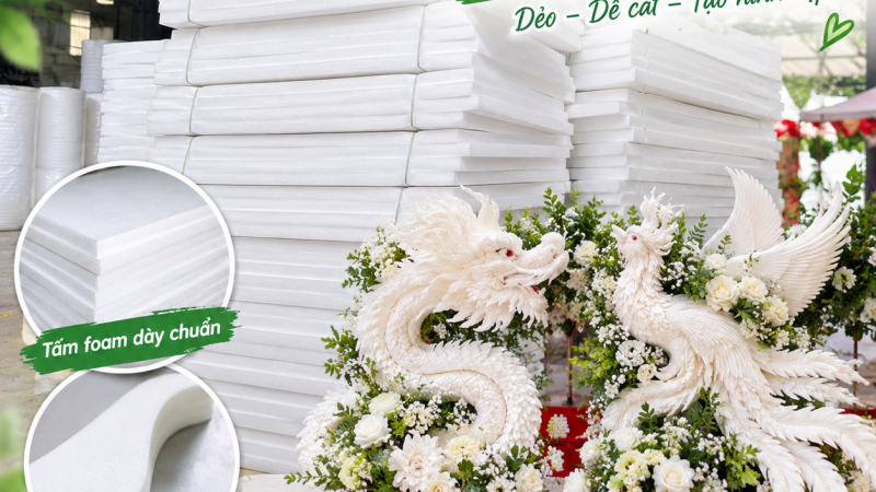 Tấm Foam Dẻo Làm Tráp Rồng Phượng – Dễ Cắt, Dễ Tạo Hình, Đẹp Theo Yêu Cầu