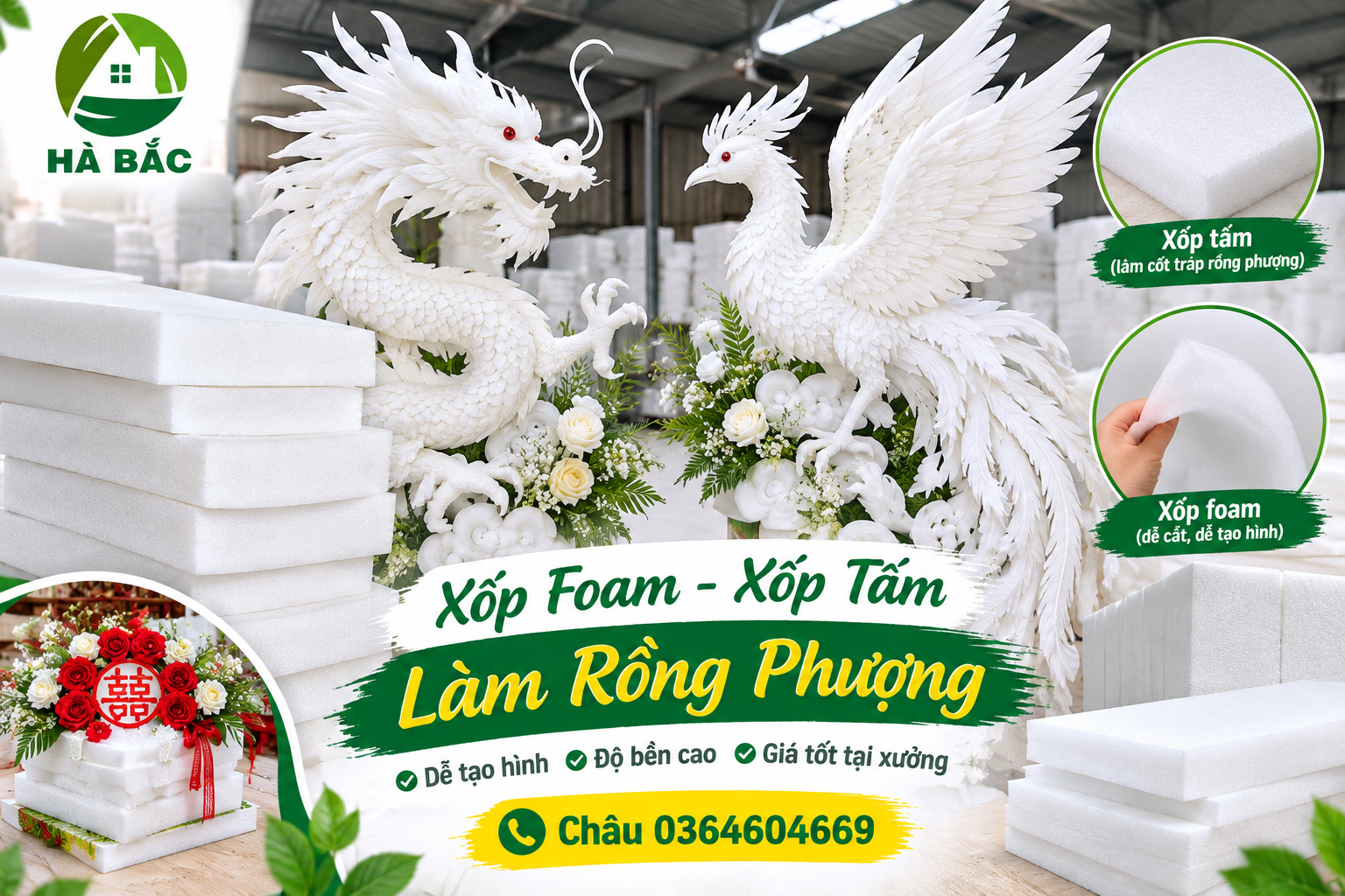 Nhà máy sản xuất tấm foam làm phụng