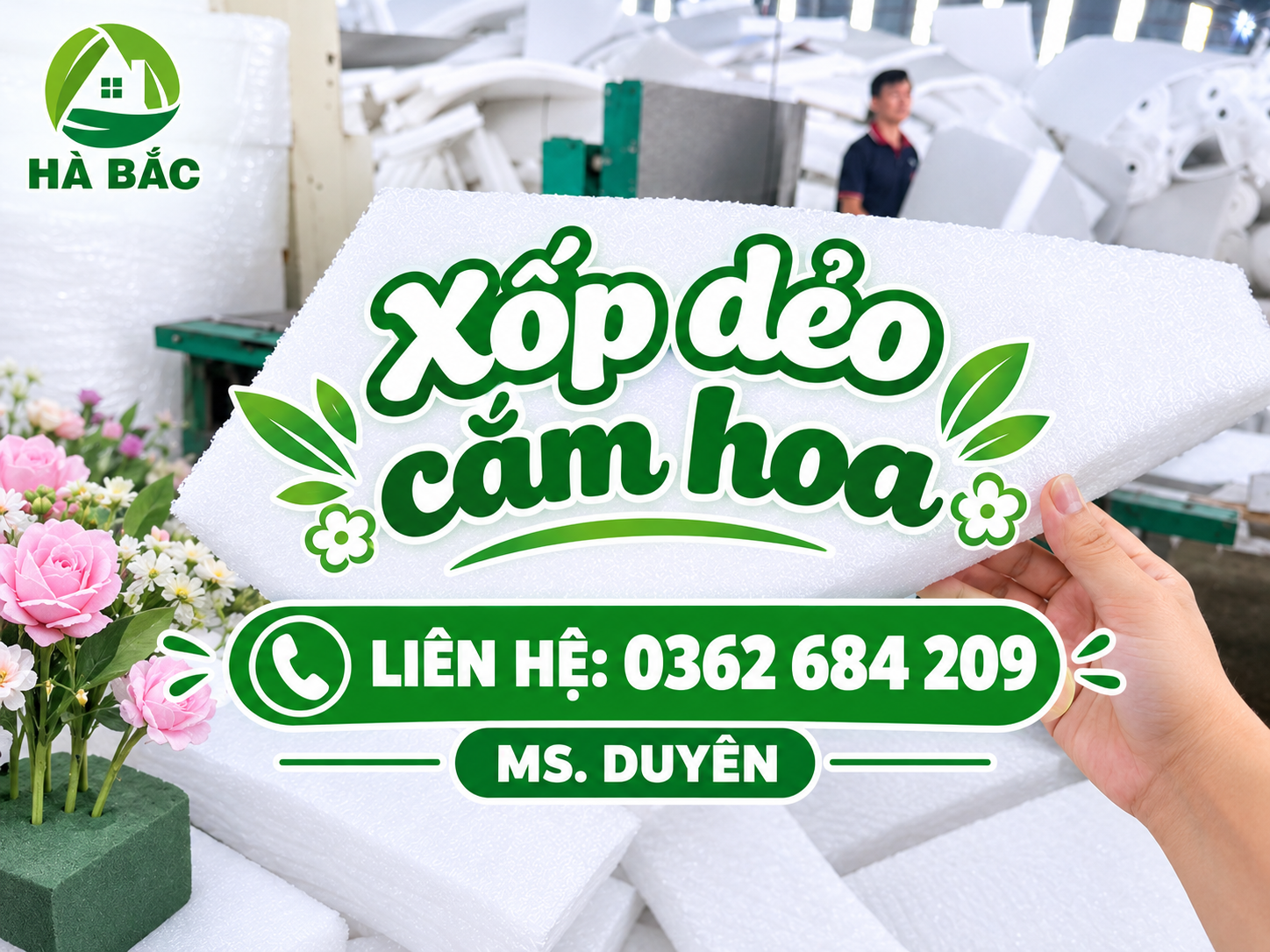 Xốp dẻo cắm hoa