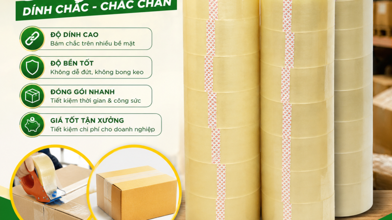 Băng Keo Cho Xưởng Sản Xuất – Đóng Gói Hàng Hóa Nhanh Chóng