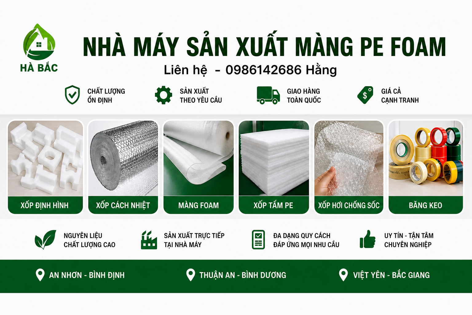 Nhà Máy Sản Xuất Xốp PE, Xốp Hơi Và Vật Liệu Đóng Gói Tại 3 Miền